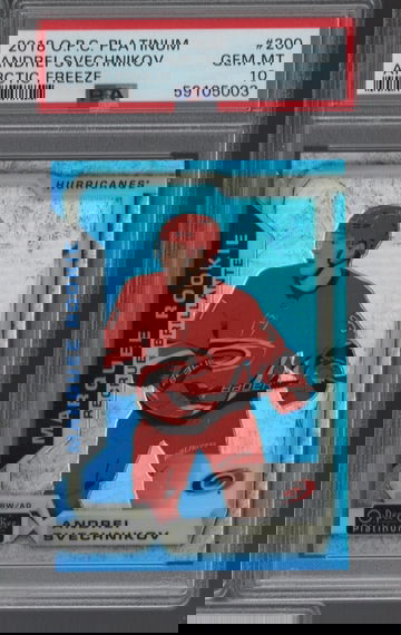 2018 OPC Platinum Marquee Rookie #200 Andrei Svechnikov Arctic Freeze #d/79 PSA 10 Gem Mint