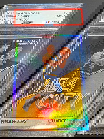 2019 Hoops Stephen Curry nba city holo psa 10
