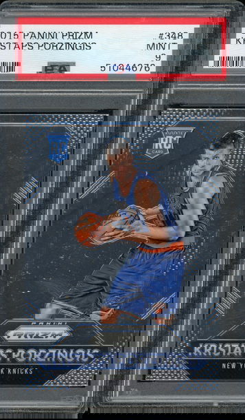 Kristaps Porzingis 2015/16 Panini Prizm RC #348 PSA 9 MINT Knicks Mavs