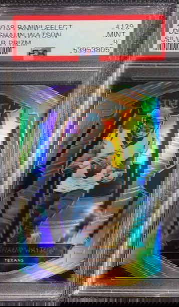 2018 Select Premier Level Silver Prizms Deshaun Watson #129 PSA 9 MINT POP 4