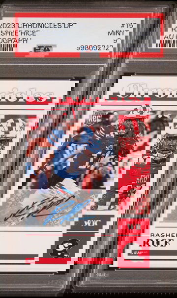 2023 Panini Chronicles Draft Picks Autograph Rashee Rice #15 PSA 9