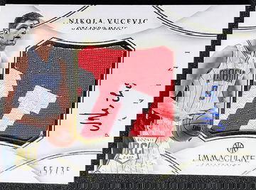 Nikola Vucevic 2012-13 Immaculate RPA Rookie Patch On Card Auto 55/75