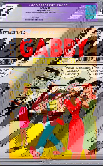 GABBY #6 CGC 4.5 GOLDEN AGE *ARCHIE-LIKE* SERIES RISQUE *HEADLIGHTS* COVER 1954