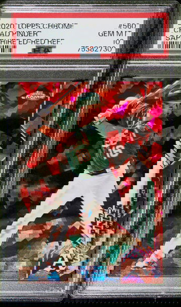 2020 TOPPS CHROME SAPPHIRE RED REFRACTOR CHAD PINDER #ED 1/5 PSA 10 