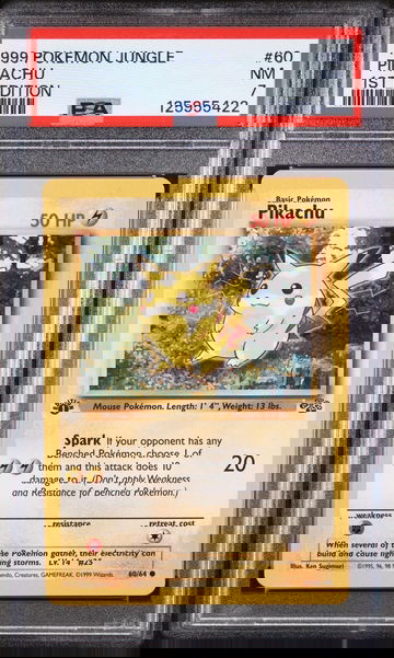 1999 Pokemon Jungle 1st Edition Pikachu #60 PSA 7