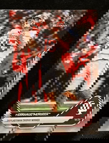 2025 BowmanU Now NCAAF  Fernando Mendoza  Heisman Winner  In Hand  Indiana Hoosiers