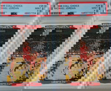 1996 Collector's Choice MICHAEL JORDAN #26 PSA 9 MINT Lot of 2 HOF MJ GOAT BULLS