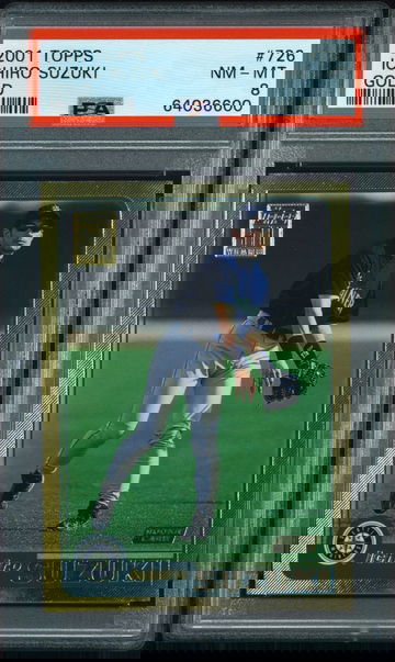 2001 TOPPS ICHIRO SUZUKI GOLD #726 PSA 8