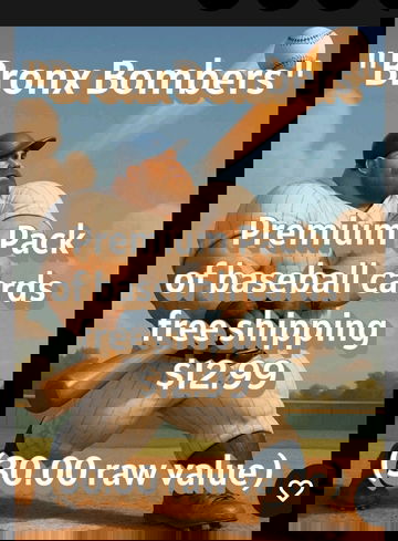 "Bronx Bombers" premium pack of 10 baseball cards