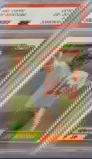 1981 Topps #216 Joe Montana RC PSA 4