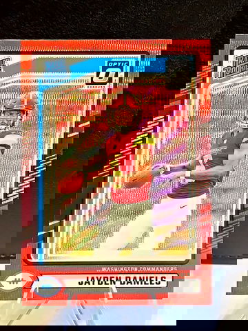 Jayden Daniels #389 Panini Donurss Optic Red Wave Rated Rookie 2024 Commanders