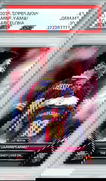 2025-2026 TOPPS NOW FC BARCELONA LAMINE YAMAL #2 PSA 10 GEM MT