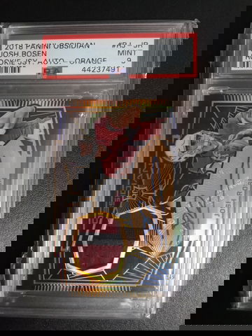 2018 Panini obsidian Josh Rosen orange RC jersey Auto /50 PSA 9