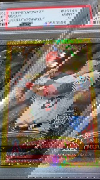 2012 Topps Update Mike Trout At Bat- Gold Sparkle PSA 9