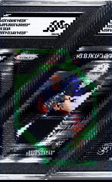 2024 Panini Prizm #RG-BBS Brock Bowers Rookie Gear Neon Green Pulsar Prizm SGC 10