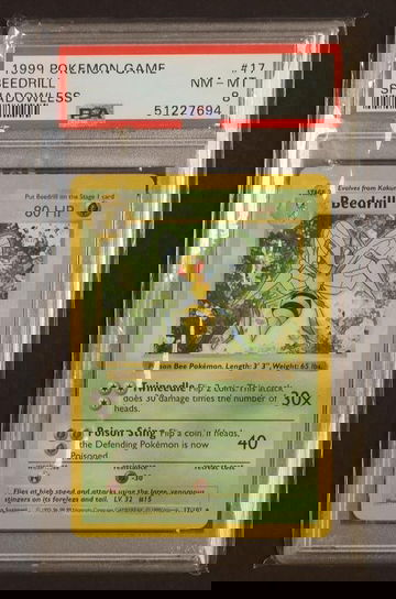 1999 Pokemon Base Set Shadowless Beedrill #17 PSA 8
