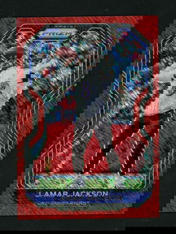2020 Panini Prizm Red Wave Lamar Jackson #37