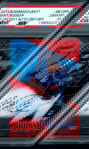 2021 Bowman's Best Brent Rooker Rookie Red Refractor Autograph 07/10 PSA 10