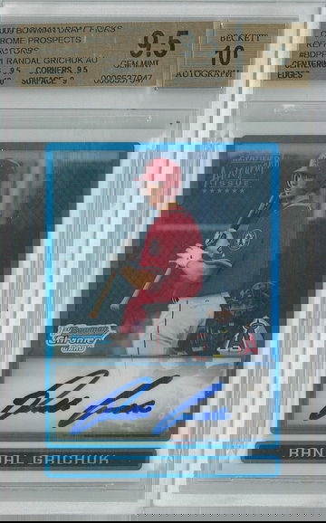 2009 Bowman Draft Randal Grichuk Refractor #BDPP81 BGS 9.5 Auto 10 /500 Rockies