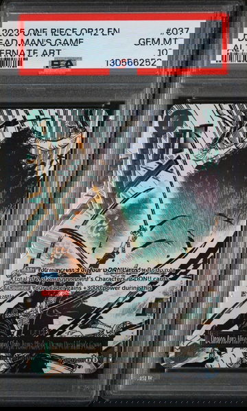 2025 One Piece Op12-Legacy of the Master Alternate Art Demon Aura Nine Sword Style Asura Blades Drawn Dead Man's Game #037 PSA 10