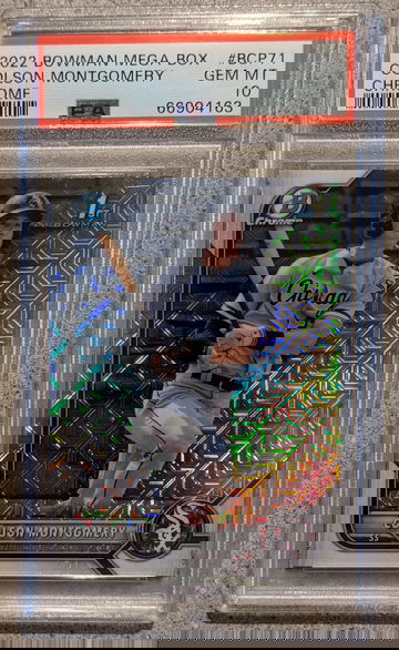 2022 Bowman Chrome Colson Montgomery Mega Box Refractor PSA 10