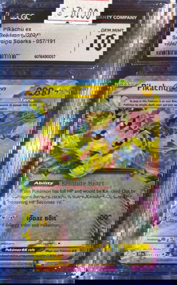 2024 Pokémon Pikachu ex Surging Sparks 057/191 CGC 10 Gem Mint