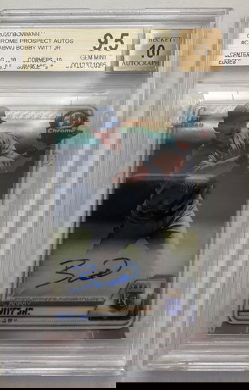 Bobby Witt Jr. 2020 Bowman Chrome Prospects Auto BGS 9.5/10 (two 10 subs)