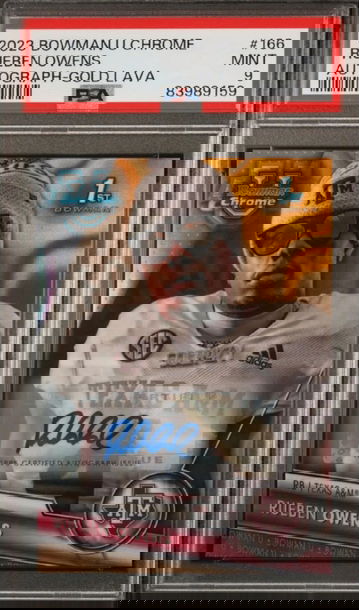 2023 Bowman U Chrome 1st  Rueben Owens Gold Lava /50 PSA 9