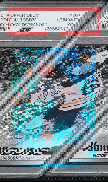 2019 Upper Deck Victor Olofsson #207 Speckled Rainbow Foil PSA 10