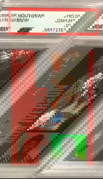 Allen Iverson Rookie 1996 SP Holoviews #PC28 - PSA 10 Gem Mint (pop 10) - 76ers