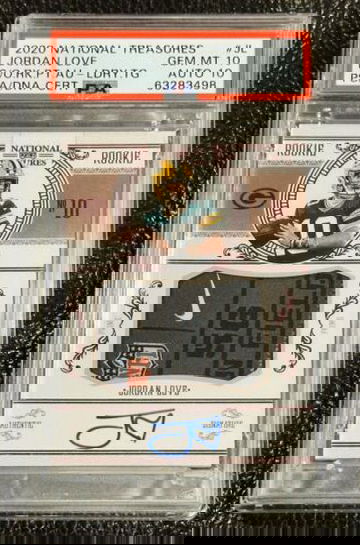 Jordan Love 2020 National Treasures RPA Prodigy # /5 PSA 10 Auto 10 LAUNDRY TAG