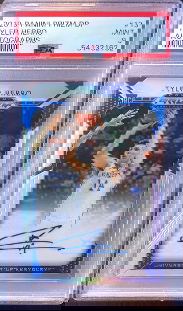 2019 Prizm Draft Picks Tyler Herro Silver Auto PSA 9 Mint