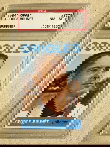 1964 Topps #322 George Brunet PSA 8 NM-MT ORIOLES