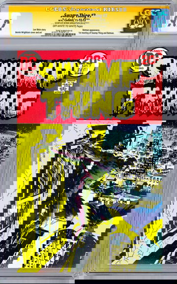 SWAMP THING #7 CGC-SS 9.2 *SIGNED ARTIST BERNIE WRIGHTSON* BATMAN CROSSOVER 1973