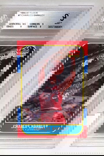 1986-87 Fleer Charles Barkley RC #7 - BGS 9 MINT Rookie HOF