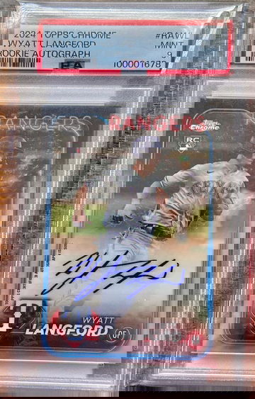 2024 Topps Chrome Wyatt Langford Rookie Autograph PSA 9