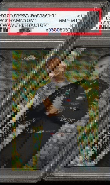 2020 Topps Chrome F1 Lewis Hamilton Gold Wave Refractor /50 #1 PSA 8