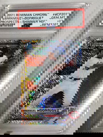 2021 Bowman Chrome Prospects  Manuel Rodriguez #BCP207 SHIMMER REF. PSA 10