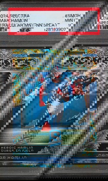 2024 Panini Spectra Spectracular Moments Neon Splatter Damar Hamlin #SMDH /8 PSA 9