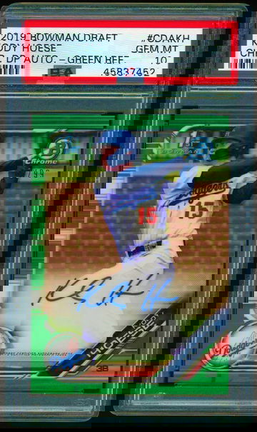 2019 Bowman Chrome KODY HOESE Green Refractor Auto RC PSA 10 Autograph #66/99 Los Angeles Dodgers