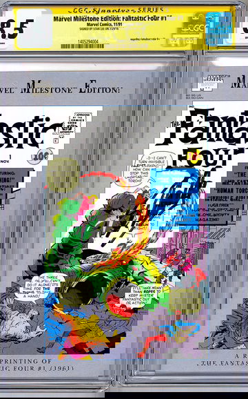 FANTASTIC FOUR #1 CGC-SS 8.5 *SIGNED STAN LEE* MARVEL MILESTONE ED REPRINT 1991