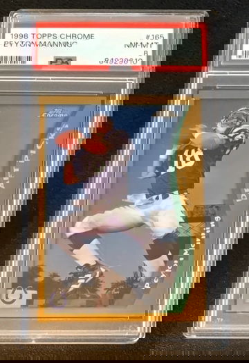 Peyton Manning  1998 Topps Chrome Rookie Card  RC #165  PSA 8 NM-MT   Colts