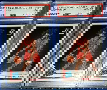 2019 Donruss Optic Coby White #180 PSA 9 and PSA 10 Bulls