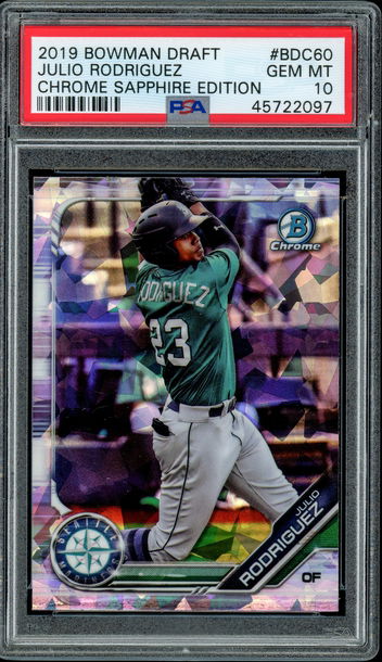 2019 Bowman Draft Chrome Sapphire Julio Rodriguez PSA 10 Gem Mint
