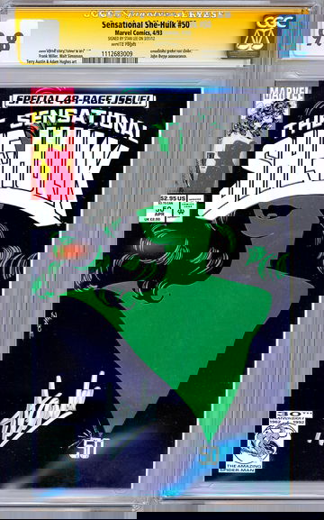 SENSATIONAL SHE-HULK #50 CGC-SS 9.8 SIGNED STAN LEE INCREDIBLE HULK CREATOR 1993