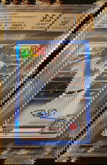 2020 Bowman Chrome Sapphire Brennen Davis Blue Refractor Auto BGS 9.5