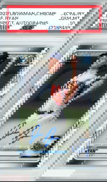 2020 BOWMAN CHROME JOE RYAN #CPAJRY PROSPECT AUTOGRAPHS RC PSA 10 GEM MT