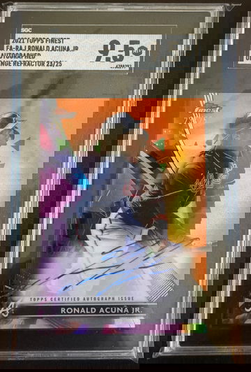 2021 Topps Finest Ronald Acuna Jr Autograph Orange Refractor 23/25 (Acuña)