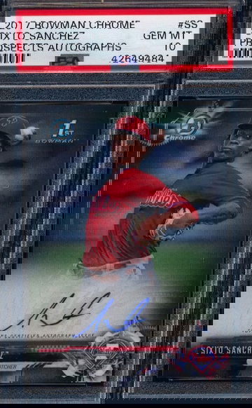 Sixto Sanchez 2017 Bowman Chrome Base Auto RC PSA 10