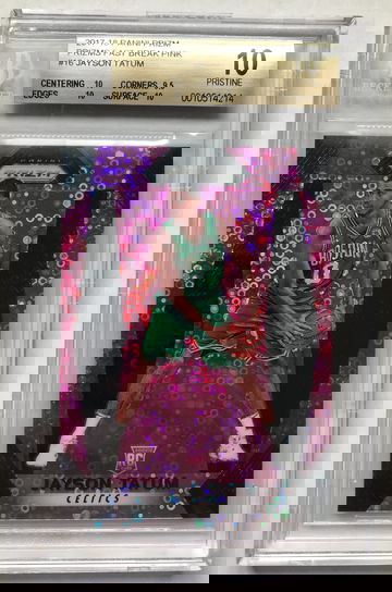 2017-18 Panini Prizm Fast Break Pink Jayson Tatum BGS 10 Pristine, Card #16, serial #22/50 Rookie Card RC